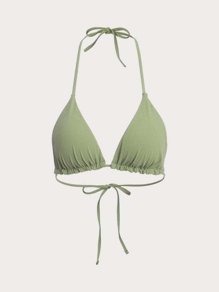 Halter Reversible Bikini Top & Reviews - Light Green - Sustainable ...