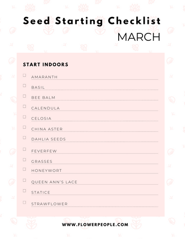 March Flower Seed Starting Checklist