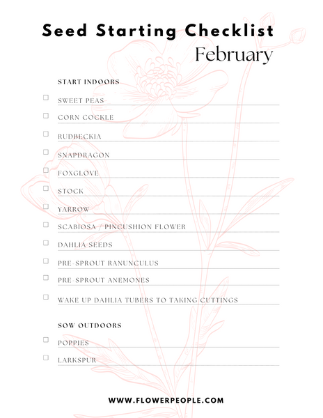 February Seed Starting Checklist