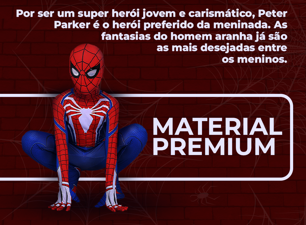 Fantasia do Homem Aranha Infantil - Frete Grátis