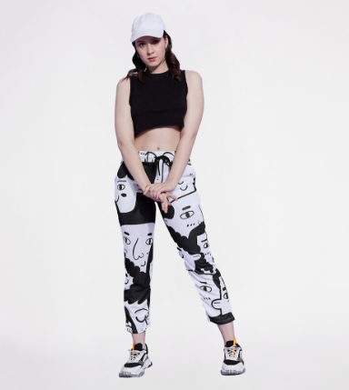 Black and white track pant from Edrio