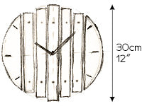 стенен часовник скица размер от paladim ръчна изработка