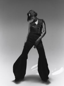 Black twist balloon jeans