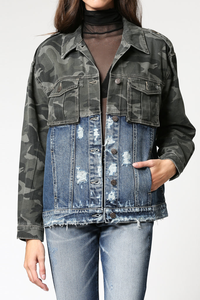 REBEL CAMO MIXED OVERSIZED DENIM JACKET – HIDDEN JEANS