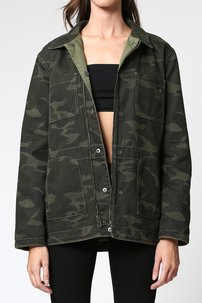 REBEL OLIVE GREEN CAMO REVERSIBLE JACKET – HIDDEN JEANS