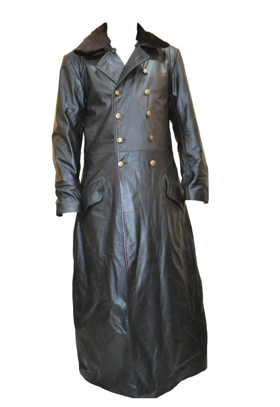 World War 2 German Waffen Elite Leather Long Coat WW2 Officers 40's Co ...