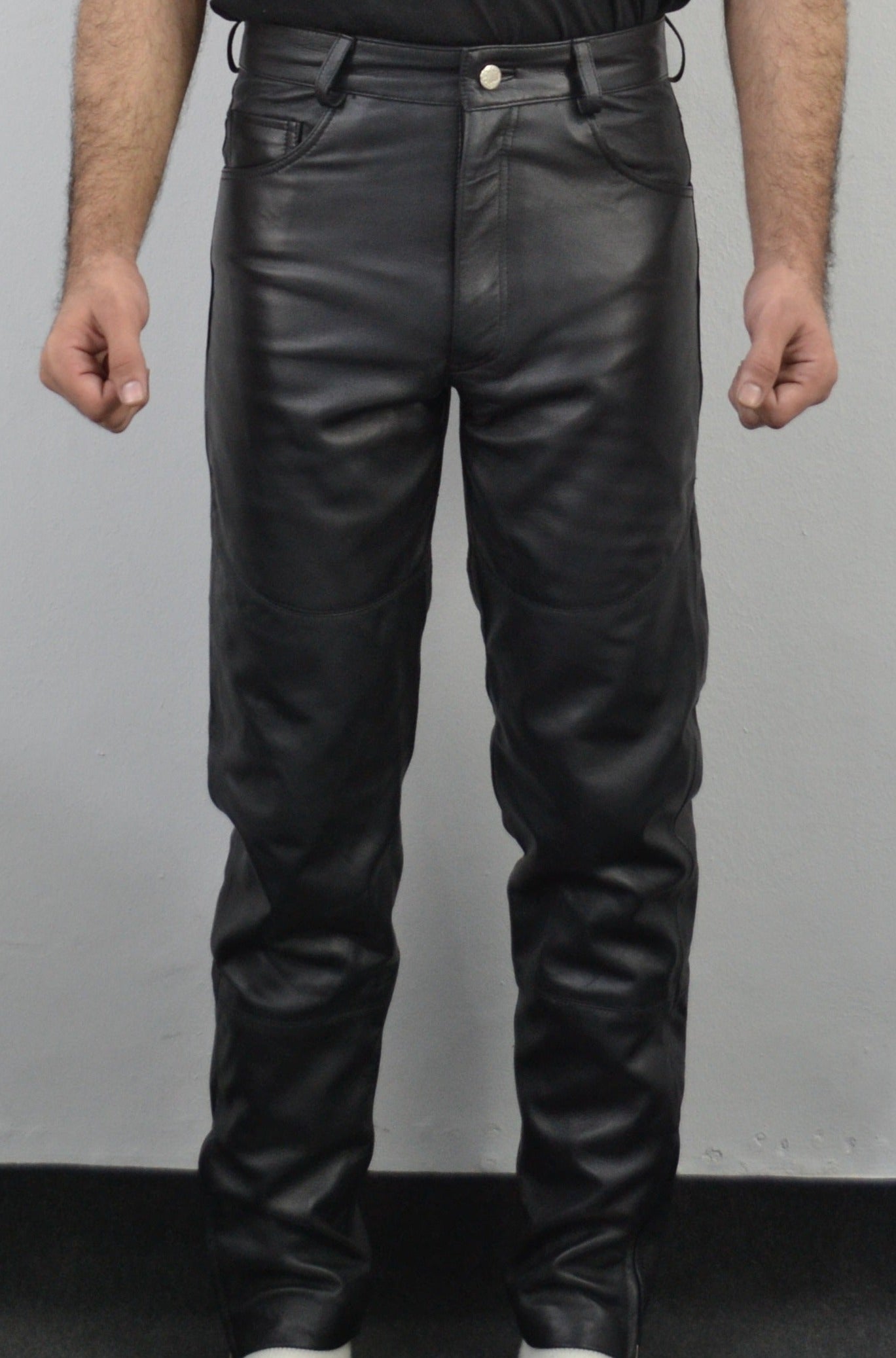 Terminator 2 Arnold Black Costume Straight Leather Pant – South Beach ...