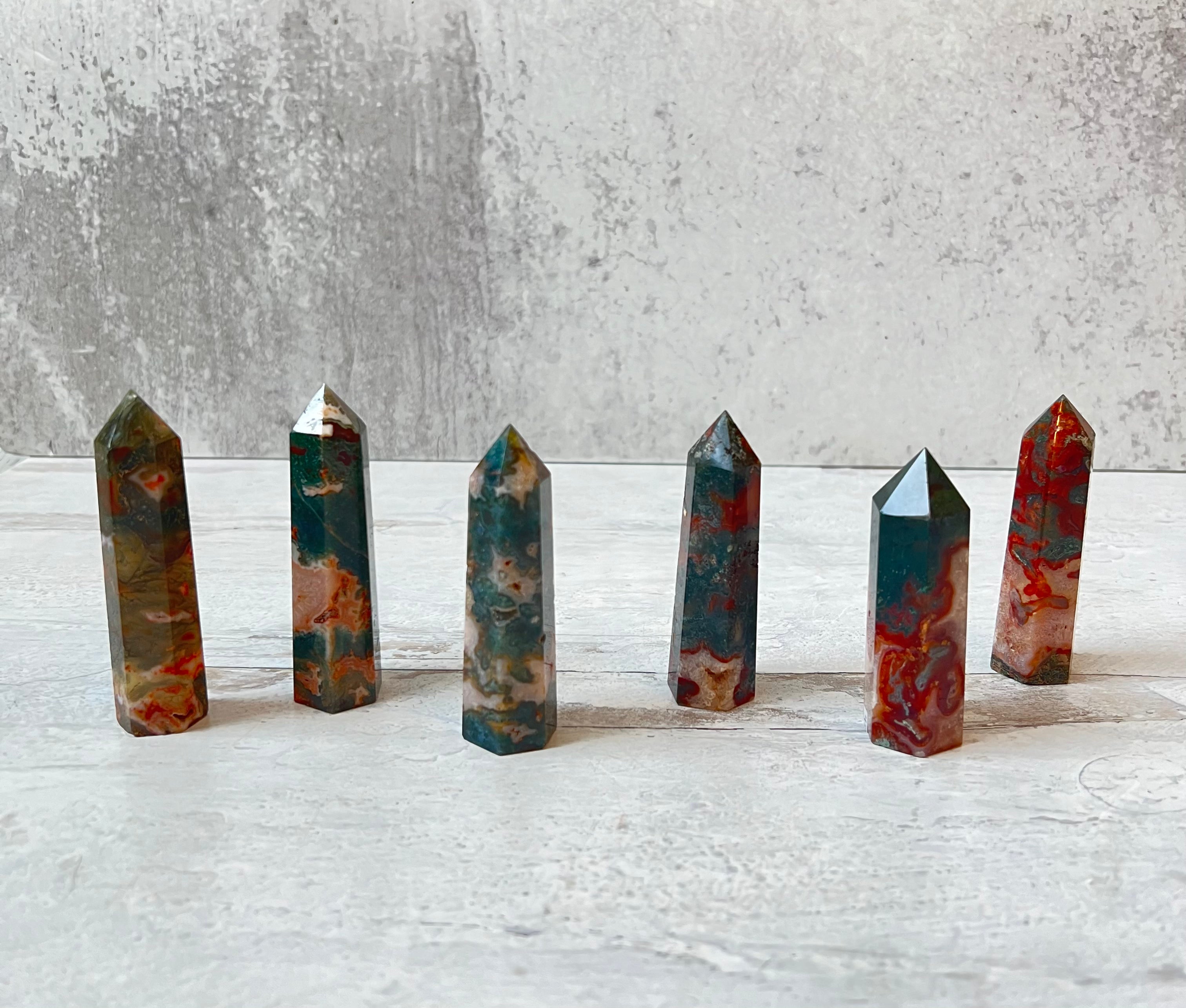 Red Moss Agate Tower- New Beginnings, Attracting Abundance, Growth, Immune Boosting, Passion