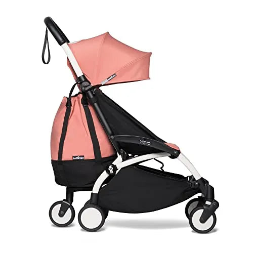 YOYO2 Stroller + YOYO Bag - Includes White Frame, Ginger Seat Cushion, Ginger Canopy, Ginger YOYO Bag, Wheel Base & Hooks - Suitable for Children Up to 48.5 Lbs