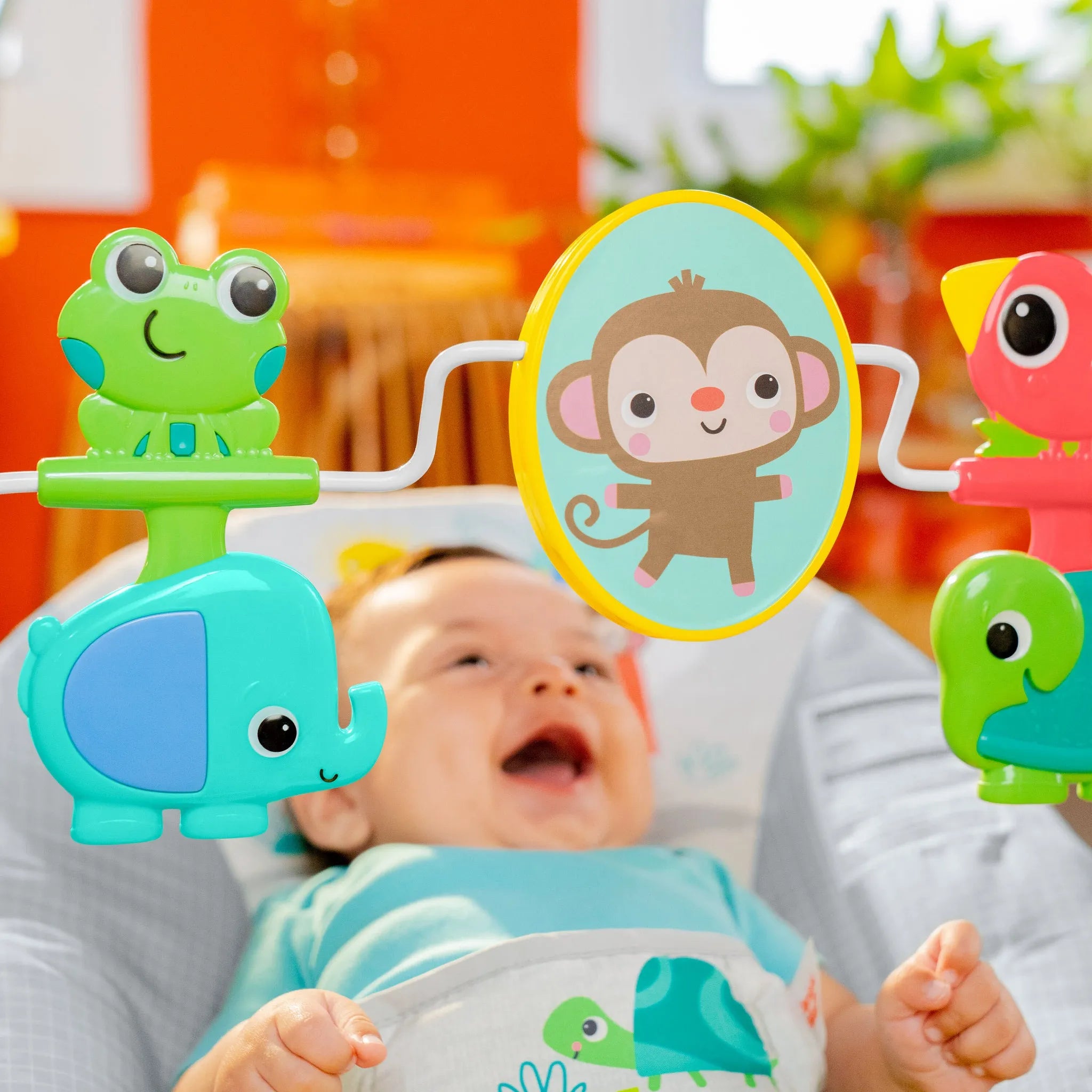 0 - 6 Months Playful Paradise Baby Bouncer: Soothing Vibration and Fun Toys (Check Description)