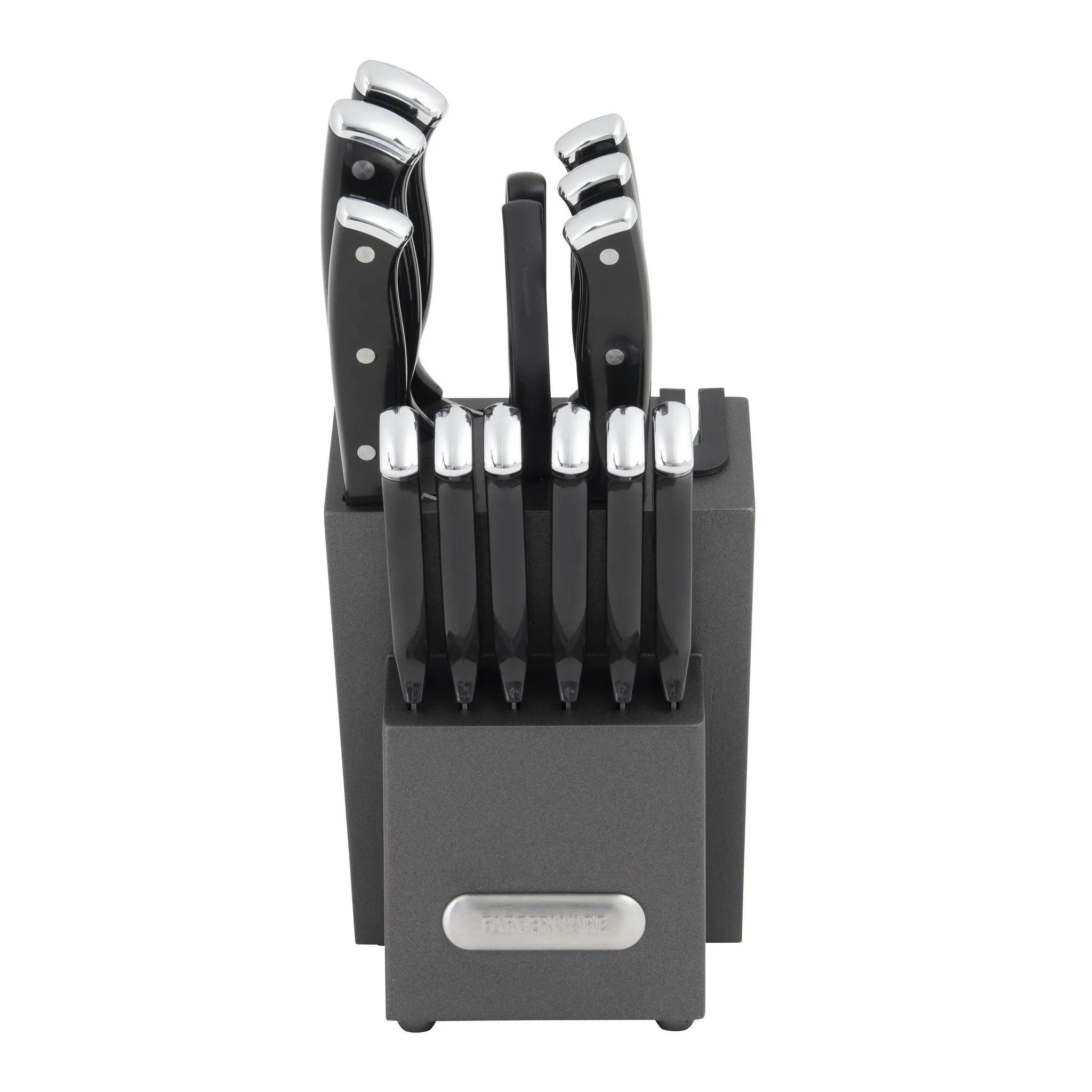 14pc Triple Rivet Knife Block Set with Edgekeeper Sharpener- Graphite