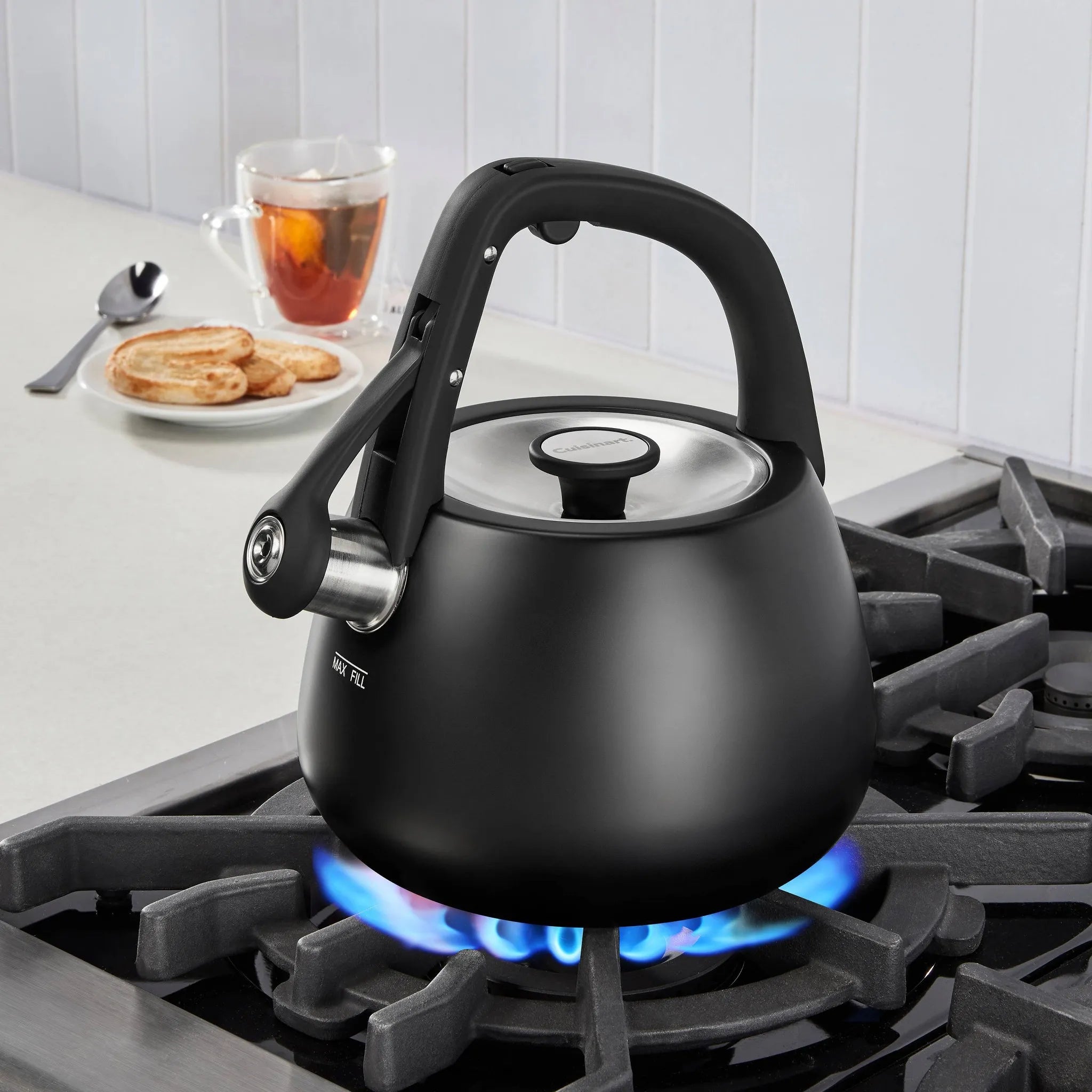 2qt Stainless Steel Stovetop Kettle- Matte Black