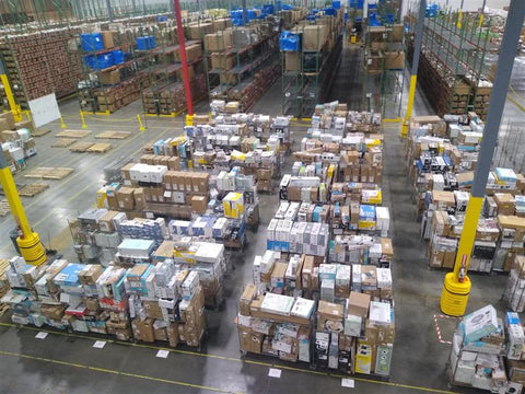 A wide view of the Rebelstork warehouse.