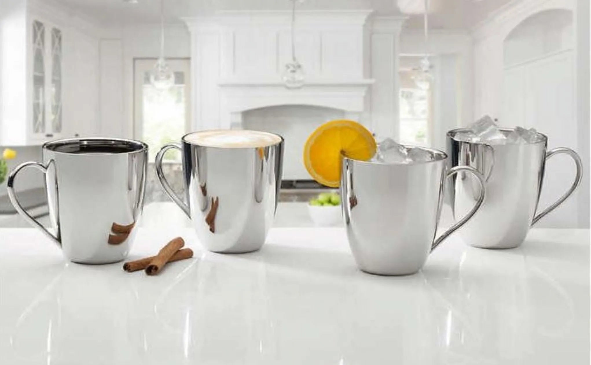 Double Wall Stainless Steel 20 Oz Mug Set - 4-Pack
