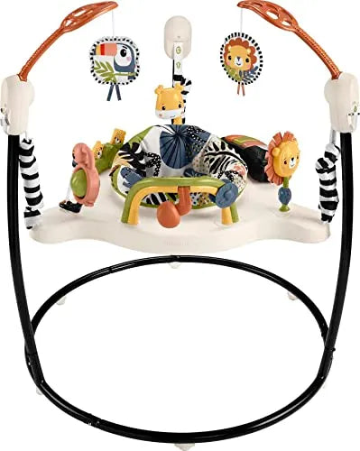 Baby Bouncer Palm Paradise Jumperoo Activity Center With Music Lights Sounds And Developmental Toys