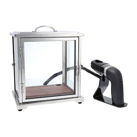 Cocktail Smoking Box With Handheld Smoker - Stainless Steel