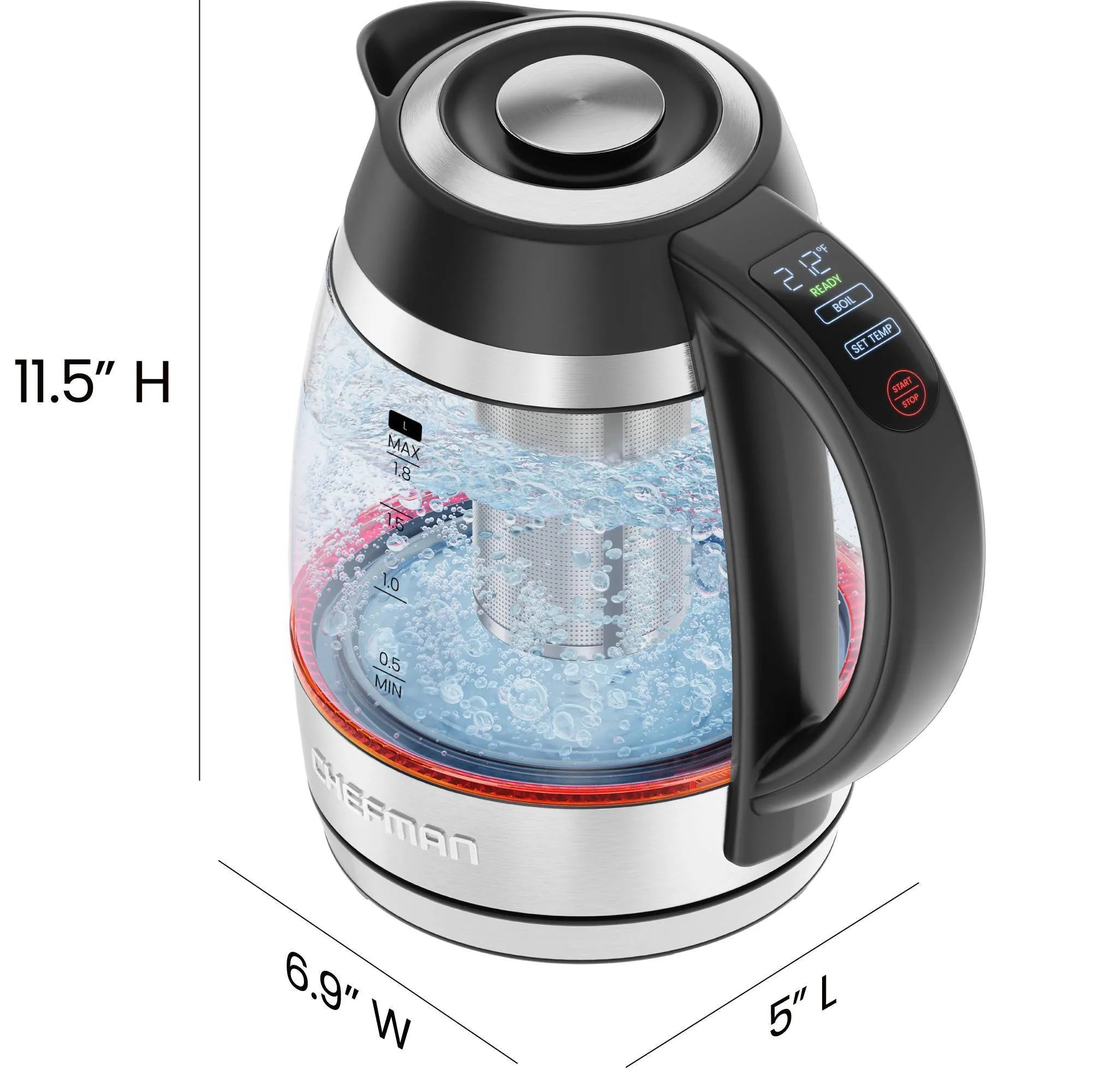 1.8L Electric Kettle Made of Lightning Borosilicate Glass