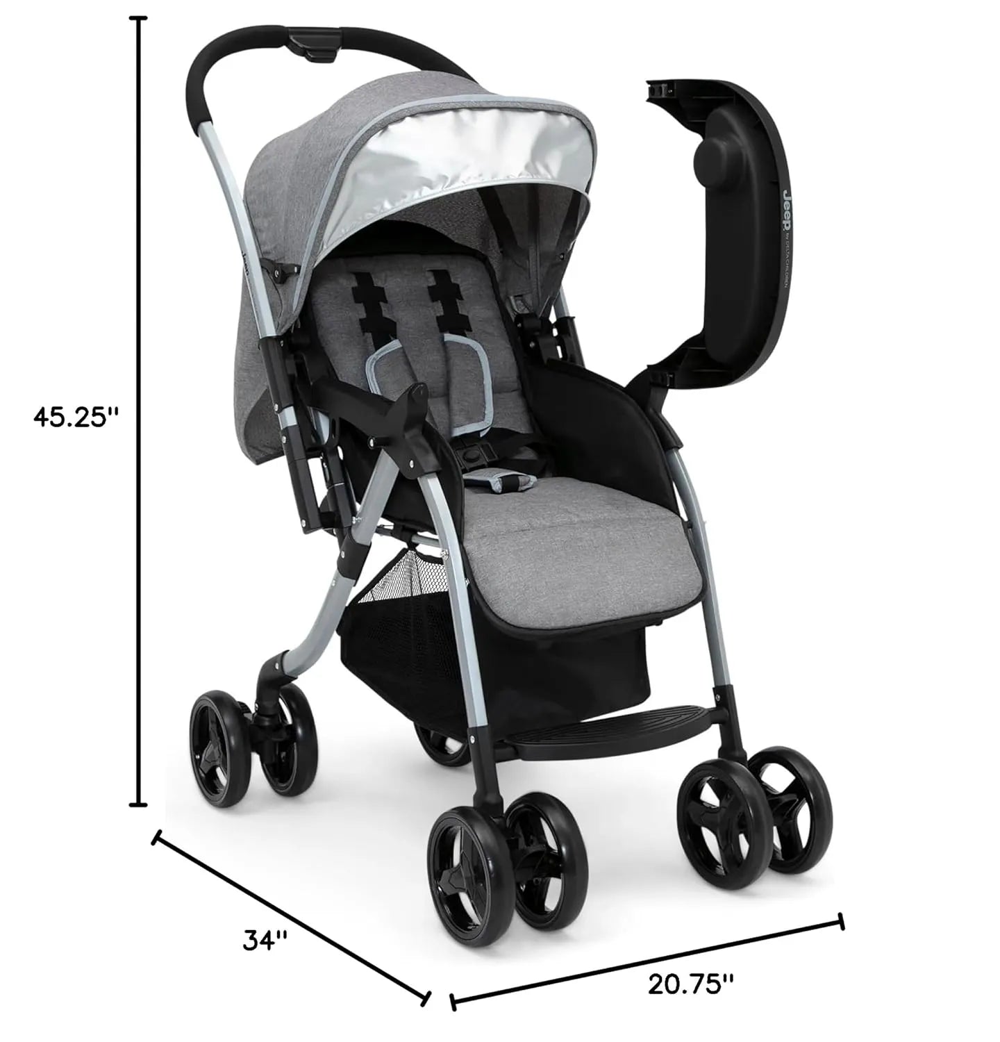 By Delta Children Unlimited Reversible Handle Stroller - Gray Tweed