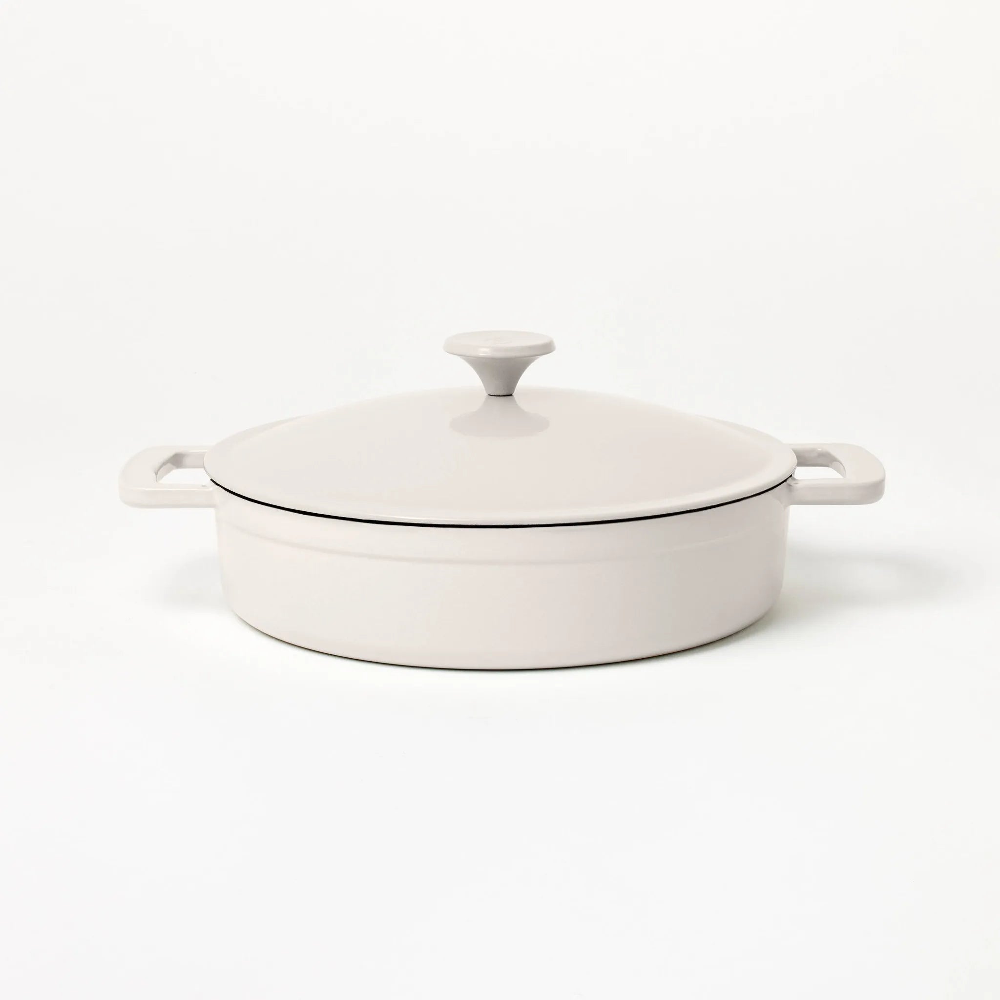 3.5qt Enamel Braiser Light Gray