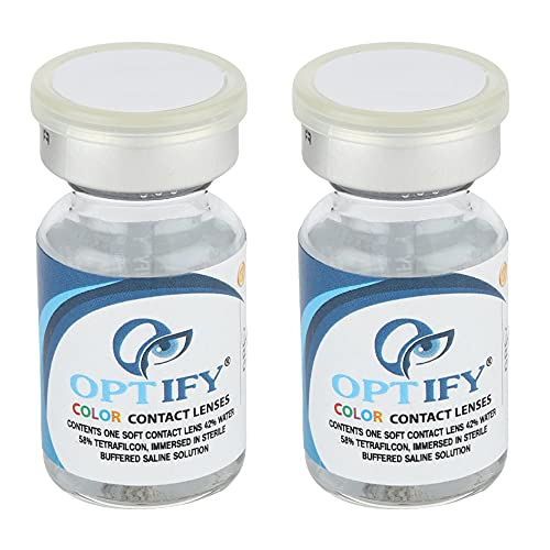 Optify Color Contact lenses Yearly Disposable Sky Blue Colour,Two Tone (2 Lens Pack) (-8.50, Sky Blue)