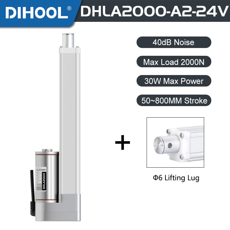 Electric Linear Motion Actuator 24V DC Motor 2000N 440LB Load - DHLA2000-A2