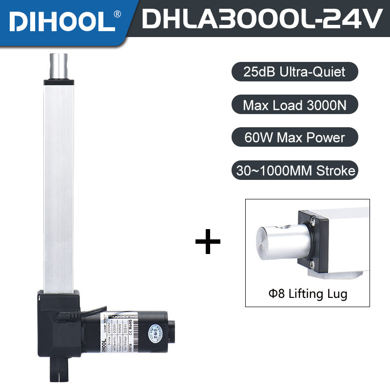 Electric Linear Motion Actuator 24V DC Motor 3000N 660LB Load - DHLA3000L
