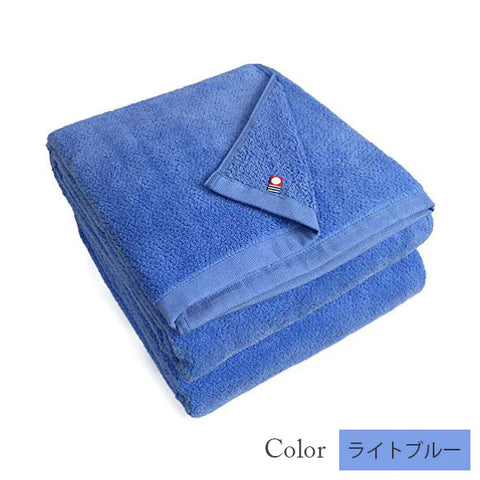 ライトブルー色のタオルの画像