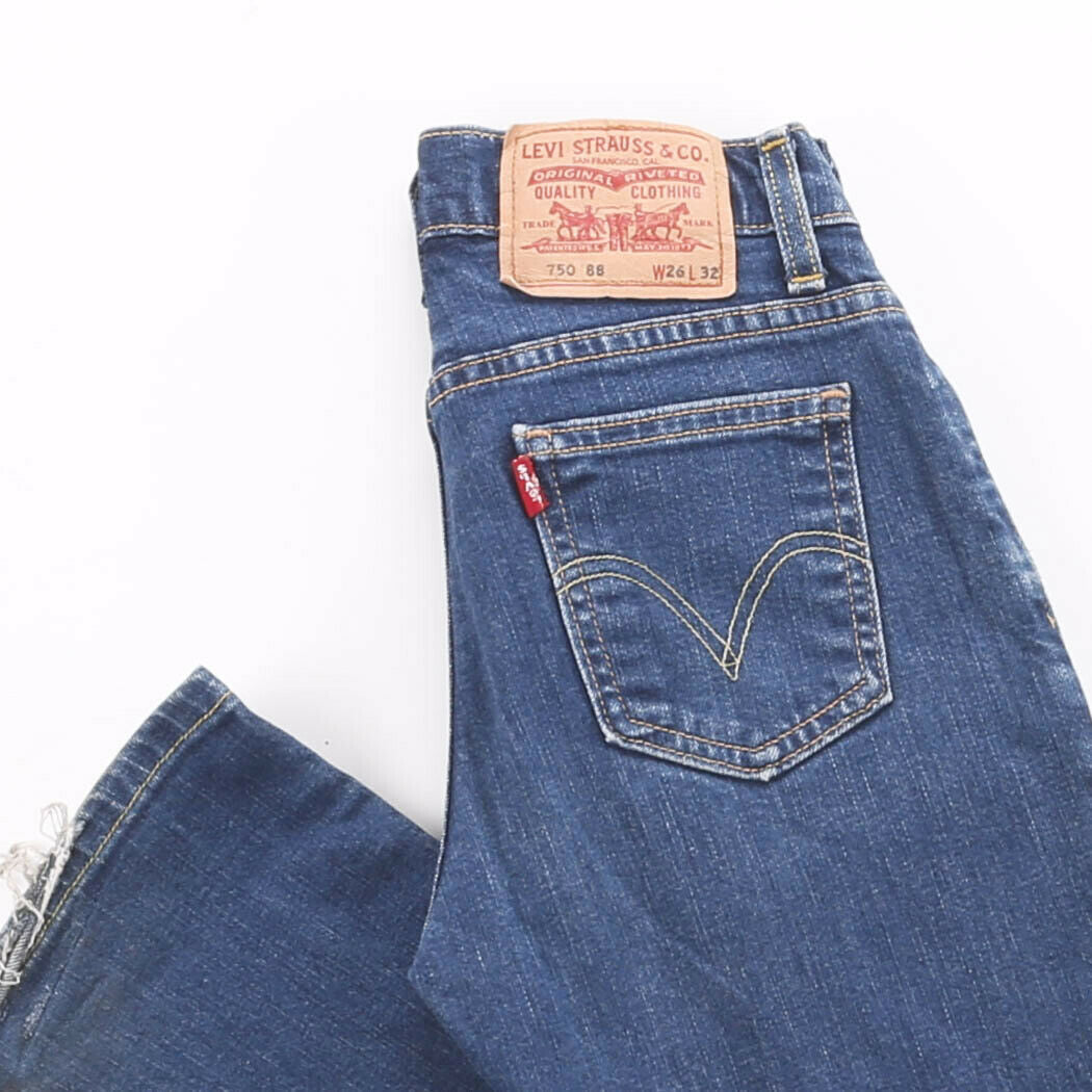 LEVI'S 750 88 Blue Denim Regular Bootcut Jeans Mens W26 L32 – Go Thrift