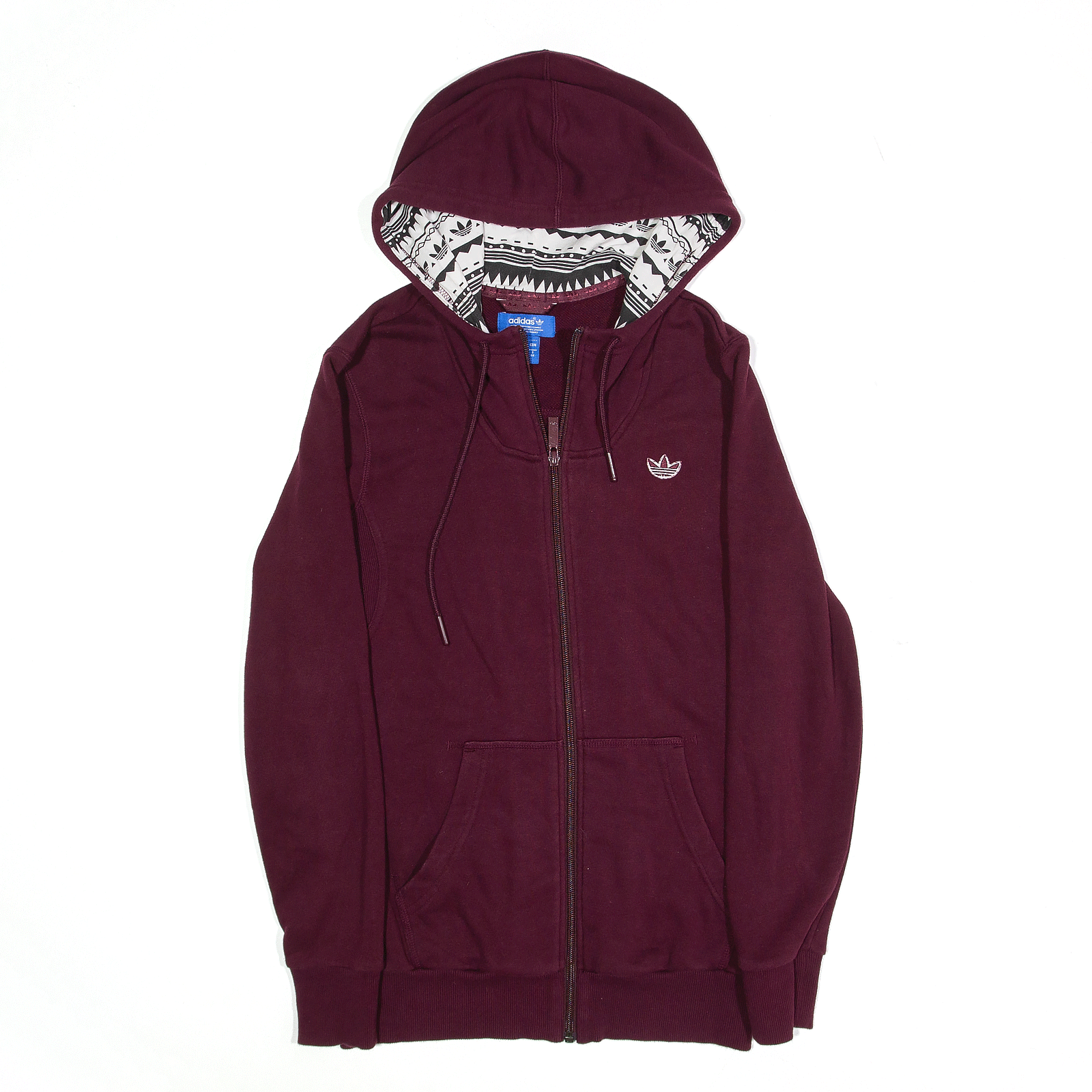 ADIDAS Hoodie Maroon Full Zip Womens M – Go Thrift