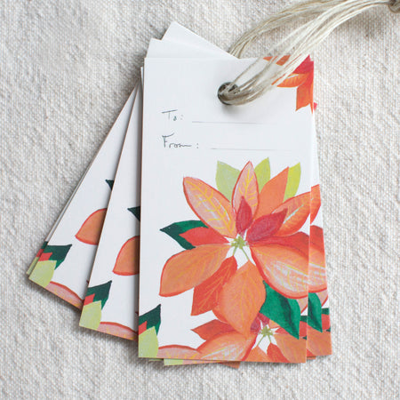 Poinsettia Gift Tags - Pack of 10 – LoveLight Paper