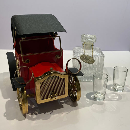 Drinking Shot Glass Set with Metal Holder, 1950s for sale at Pamono