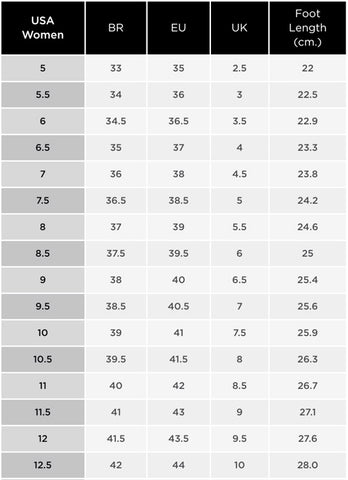 WOMEN'S SIZE GUIDE - CARIUMA