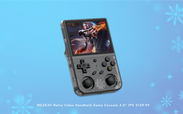 RG353V Retro Handheld Game Console with pre-installed games.