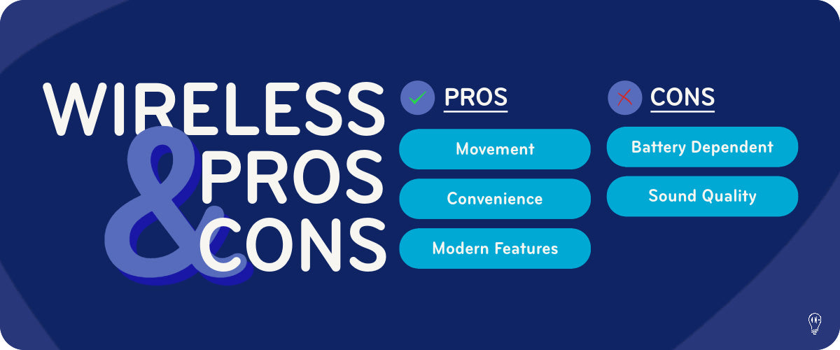 Pros & Cons of Wireless Headphones & Headsets Infographic