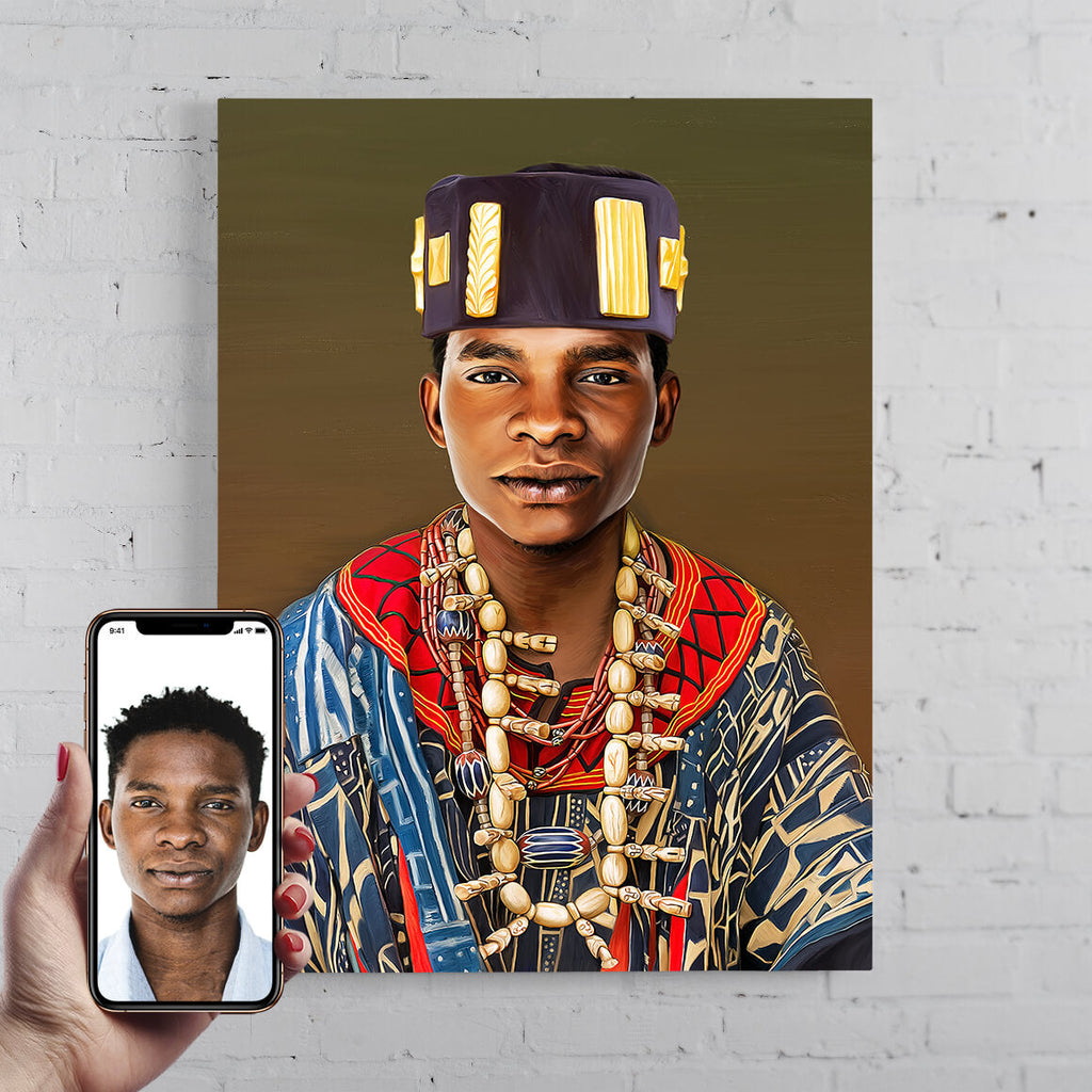 The African King Custom Canvas Portrait Turn Me Royal