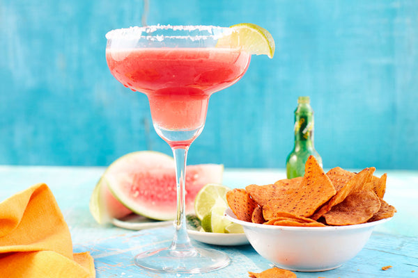 WATERMELON MARGARITA WITH CHIPOTLE & LIME TORTILLA CHIPS