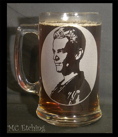 Spike from buffy the vampire slayer etched to a 16 ounce mug