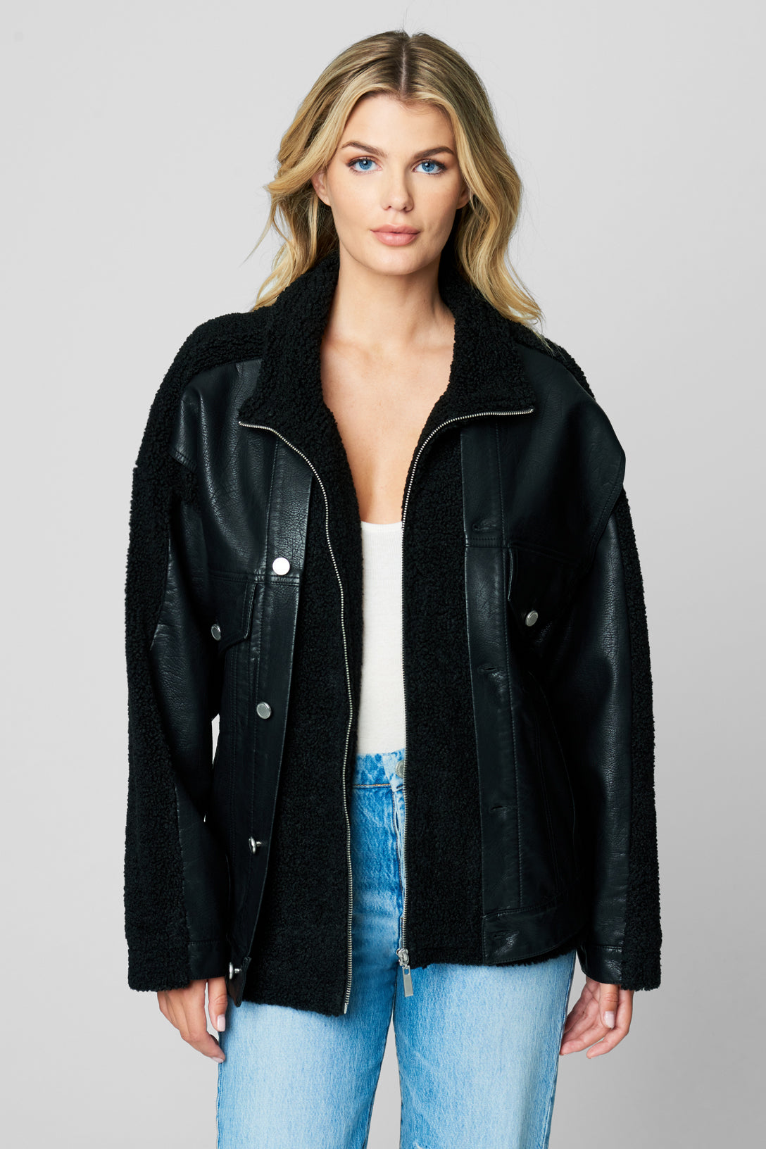 The back of this "Hannah" black leather jacket from Wink