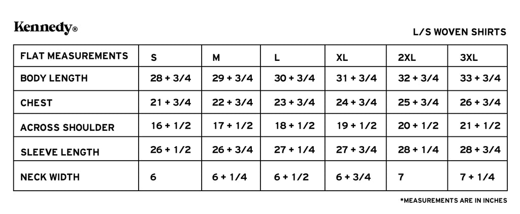Size Chart | KENNEDY MFG. CO