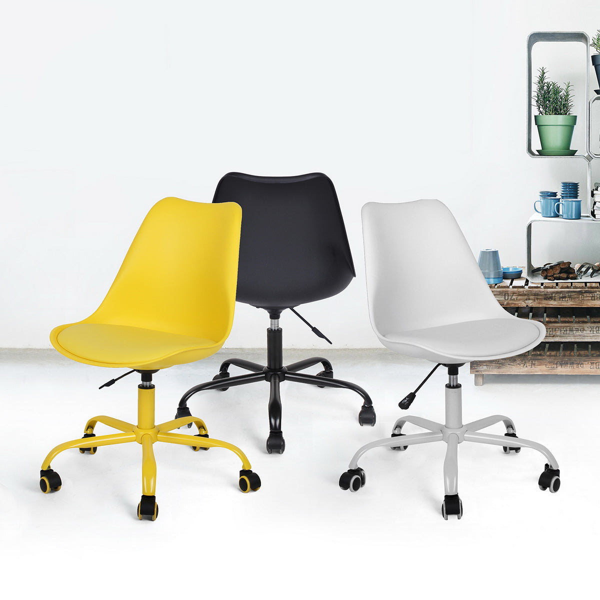 Plastic Upholstered Office Chair Task Chair Adjustable Blokhus – Home Make