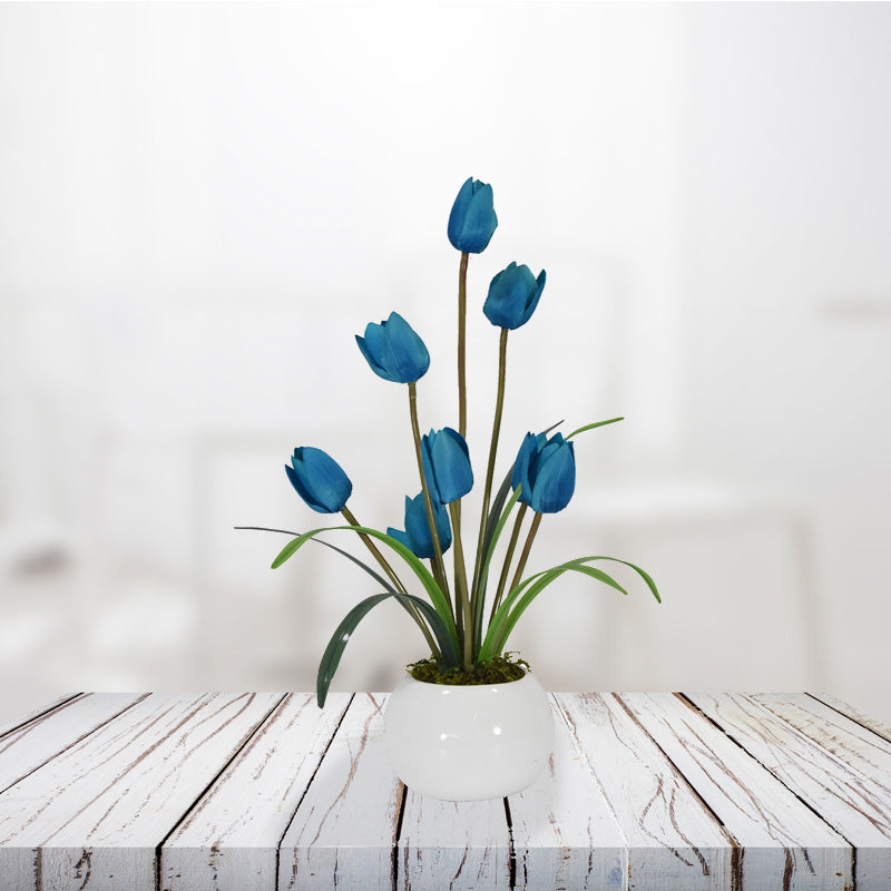 Arreglo Floral 8 Tulipanes Azul – Blumart