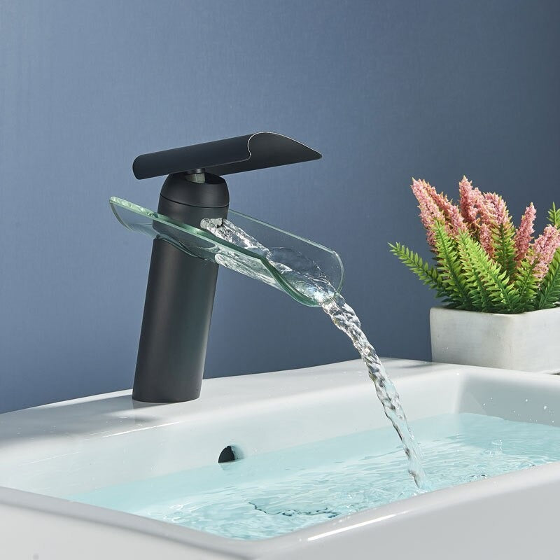 Robinet d'évier de lavabo noir avec mitigeur à poignée unique, robinet  d'eau de salle de bains, accessoire de cuisineUS 9/16