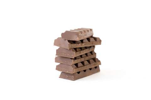 Chocolate bars stacked together