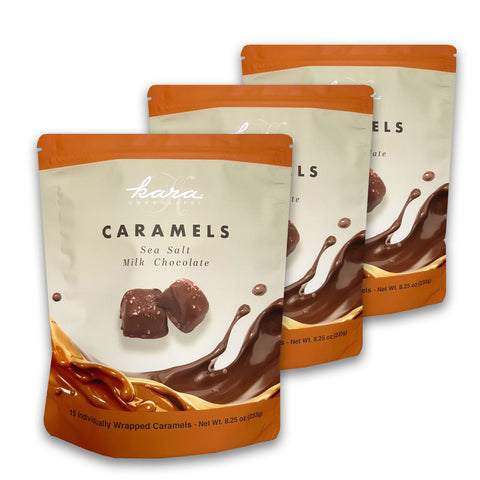 3 15 Count Kara Chocolates Sea Salt Chocolate Covered Caramels