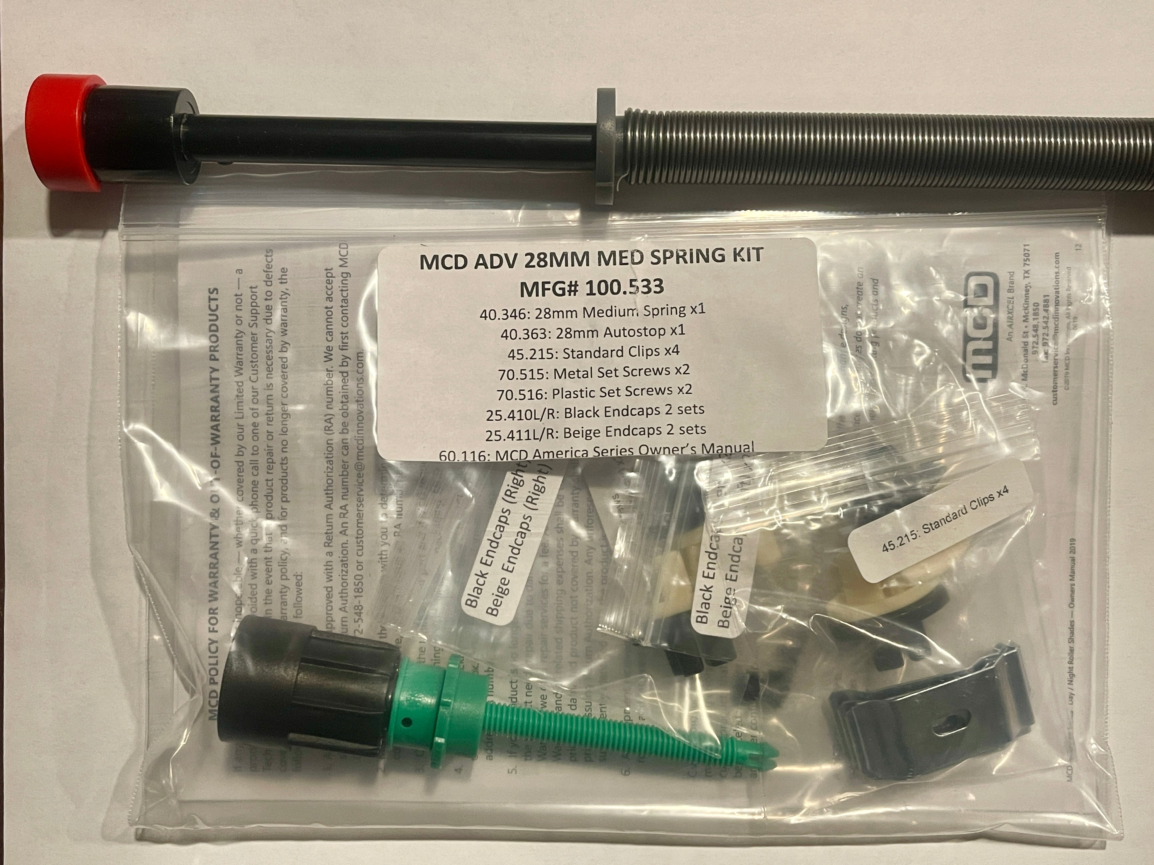 MCD Adventure Ready 28mm medium spring kit #100.533 - COMING SOON - PRE ORDER AVAILABLE