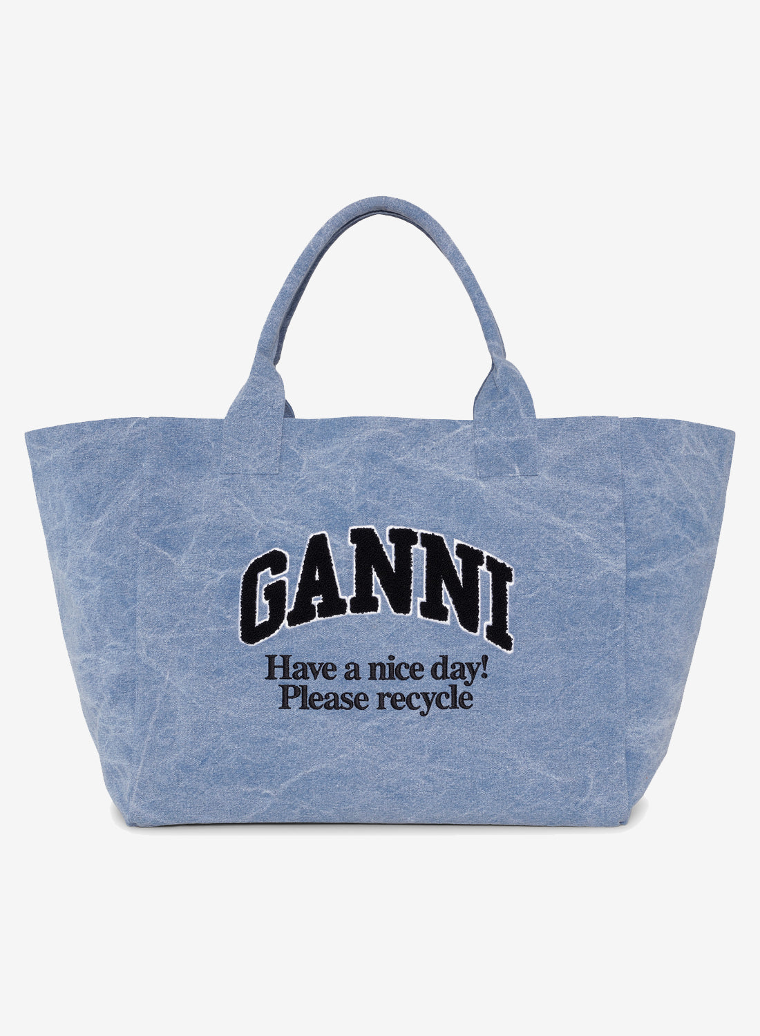 Billede af Ganni Shopper XXL Washed Light Blue Vintage