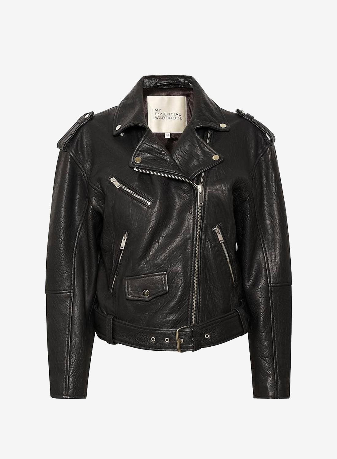 Se My Essential Wardrobe GiloMW Leather Jacket Black hos Number Nine