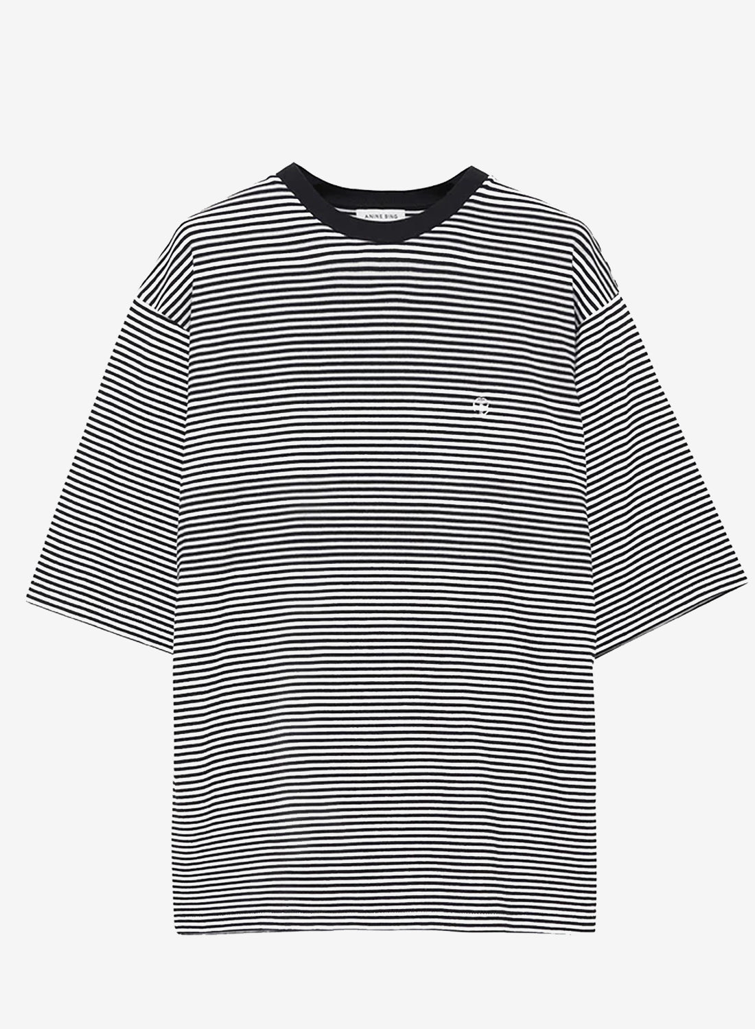 Anine Bing BO Tee Black And White Stripe