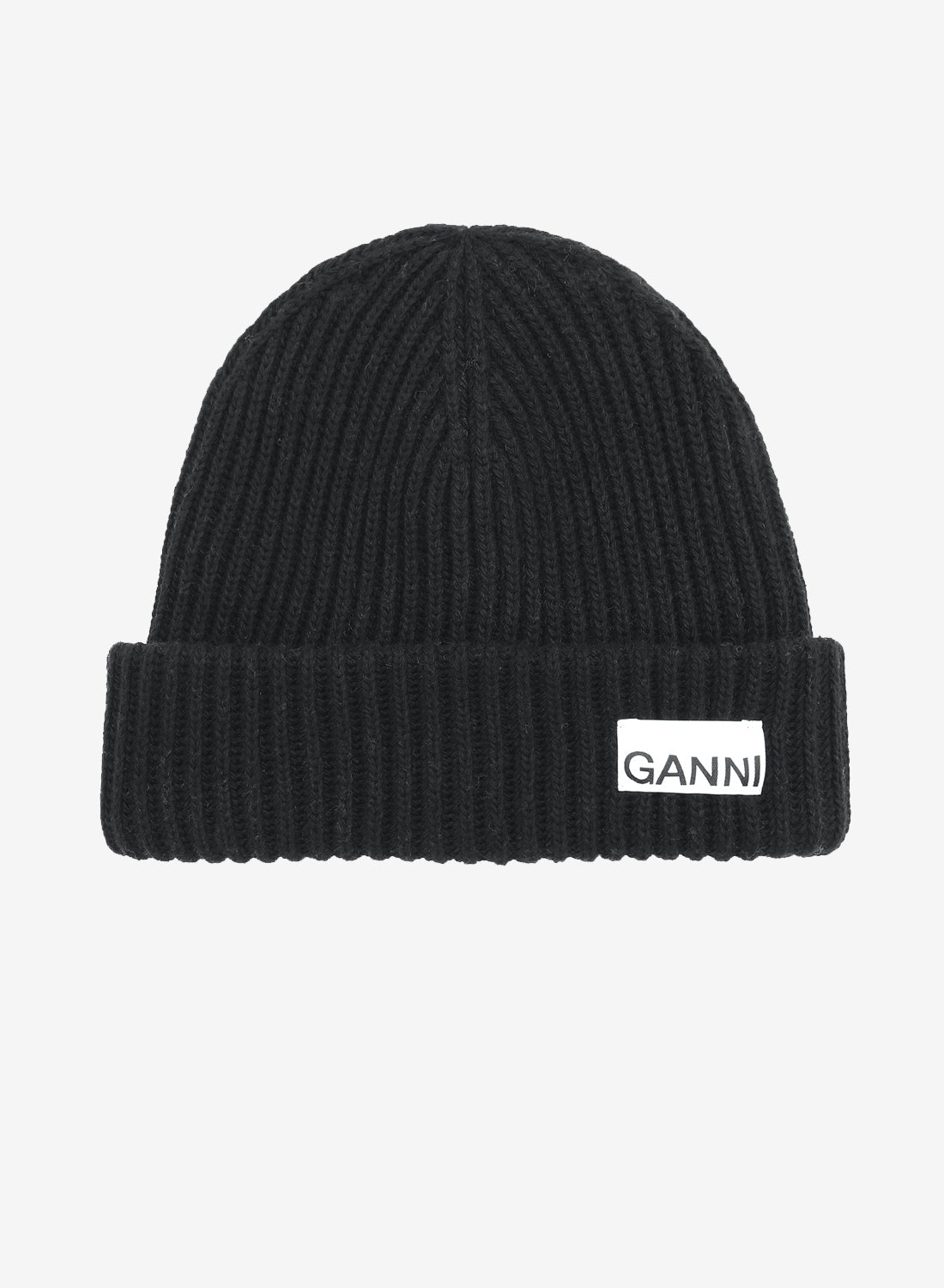 Billede af Ganni Structured Rib Beanie Black