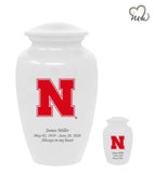 Nebraska University Cornhuskers College Cremation Urn - White - ExquisiteUrns